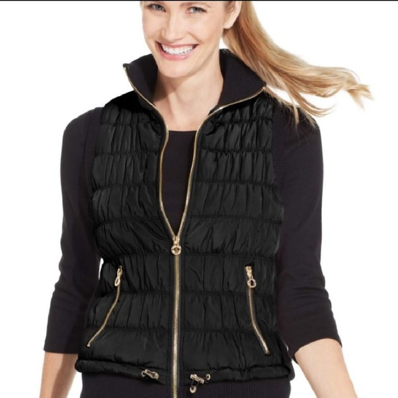 calvin klein black puffer vest